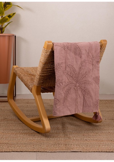 The Mia Throw Koltuk Şalı Püsküllü Gül Kurusu 170x130 Gül Kurusu
