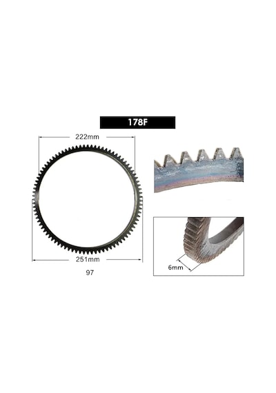 İtal/Çin 178F 7 hp Dizel Volant Dişlisi