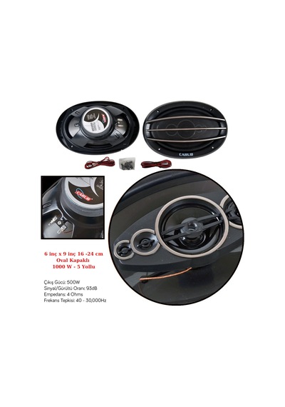 Carub Oval Hoparlör Kapaklı 16x22cm 6x9" 1000w 5 Çıkışlı 2li Set 1 Adet