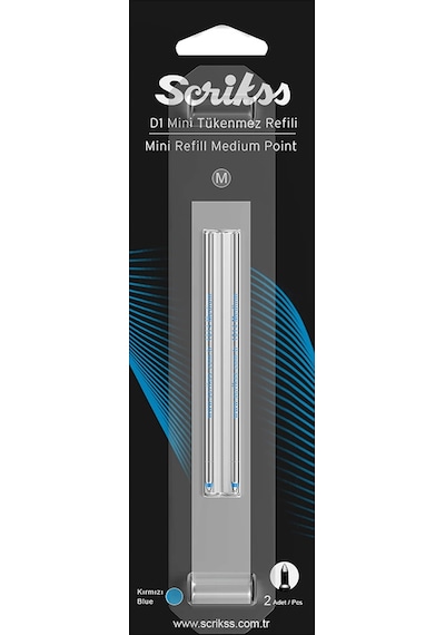 Scrikss D1 Mini - Multi Tükenmezkalem Refil Mavi 2'li Blister