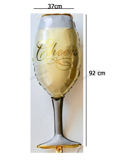 1 Adet Dev Boy Kadeh Şeklinde Folyo Balon Bride To Be Bekarlığa Veda Partisi Balonu 92cm X 37cm Altın