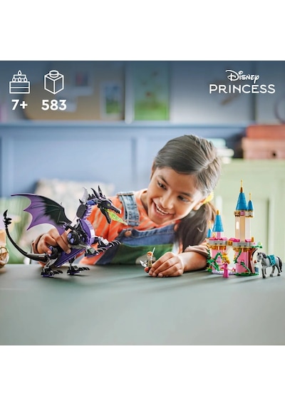 LEGO® │ Disney Princess Malefiz’in Ejderha Formu 43240 - 7 Yaş & Üzeri Çocuklar için Yaratıcı Oyuncak Yapım Seti (583 Parça)
