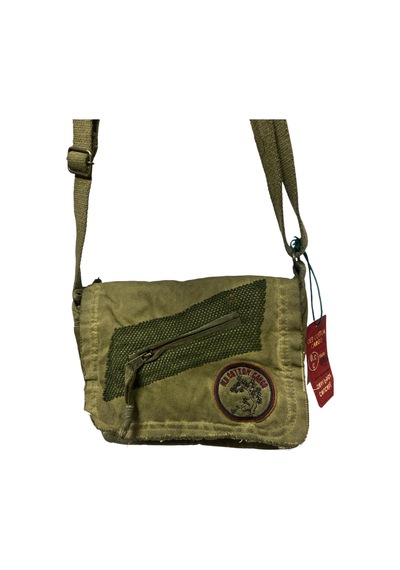 Old Cotton Cargo Vintage Küçük Salaş Unisex Günlük Çapraz Postacı Çantası S Boy 26x20cm Haki