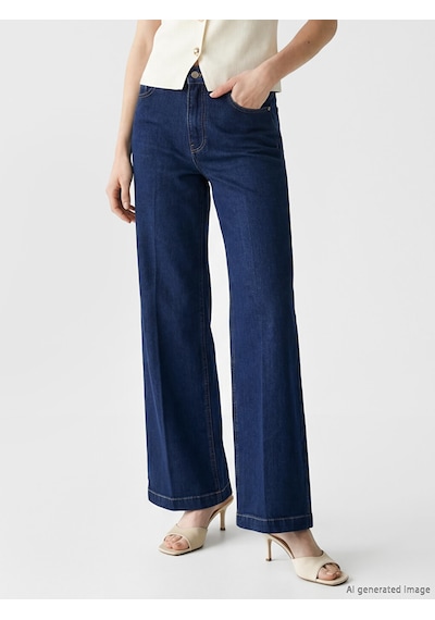 Lcw Comfort İndigo Wideleg Fit Kadın Jean Pantolon