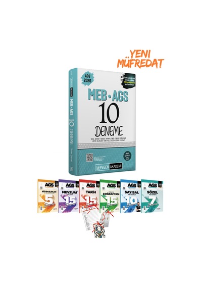 2026 Meb Ags Pegem Akademi Tamamı Çözümlü 10 Deneme Ve 6lı Branş Deneme Ve 3 Hediyeli Set