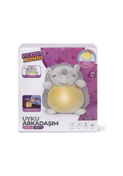 Işıklı Ve Sesli Uyku Arkadaşım Peluş Oyuncak Gri