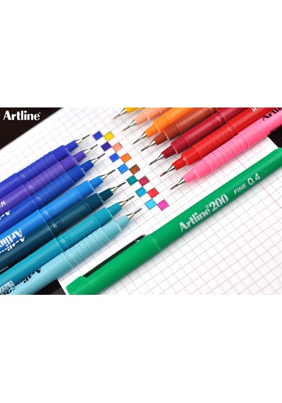 Artline 200n Fine Keçe Uçlu Yazı Kalemi Uç:0,4 Mm, Magenta
