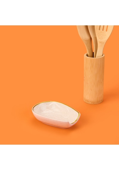 Kitchen Oval Seramik Kaşık Altlığı - Bej - 15 Cm