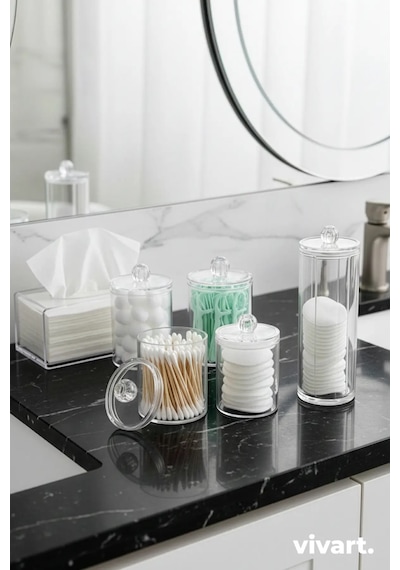 Makyaj Organizer Düzenleyici 6'lı Set Şeffaf