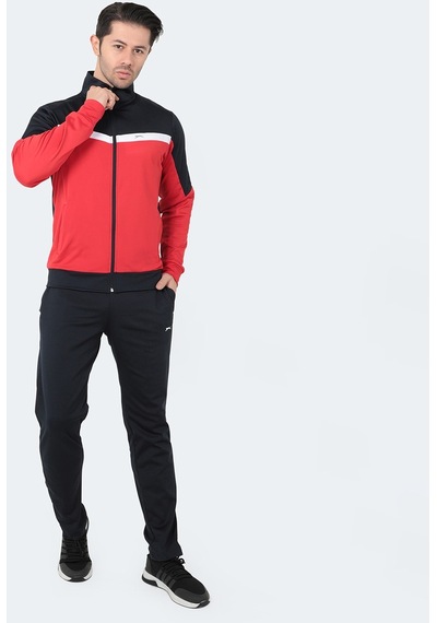Slazenger RAMOS Erkek Fermuarlı Dik Yaka Cepli Lacivert Eşofman Takımı