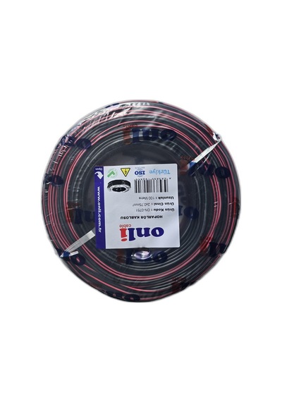 2x0.75 Mm Hoparlör Ve Led Kordon Kablosu 100 Metre Siyah Kırmızı