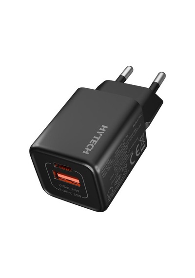 Hytech Hy-xeg35 Type Usb-c 35w Pd + 18w Usb Qc 3.0 Gan Pd/pps Siyah Hızlı Ev Şarj Adaptörü