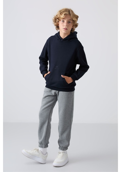Tommylife Tommy Life Lacivert Pamuklu Kalın İçi Tüylü Yumuşak Dokulu Standart Fit Baskılı Erkek Çocuk Sweatshirt - 11215 Lacivert