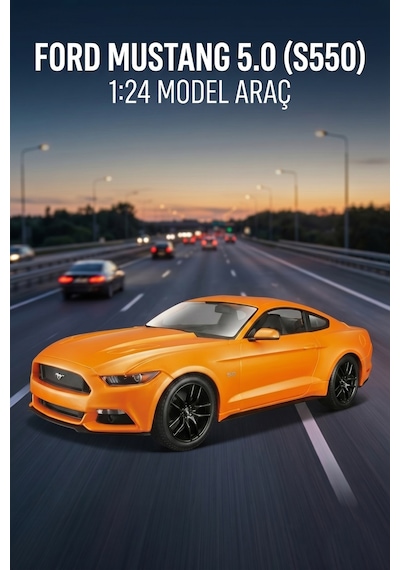 Maisto  Lisanslı Metal Ford Mustang GT 2015 1:24 Kapısı ve Kaputu Açılabilir Oyuncak Model Araba