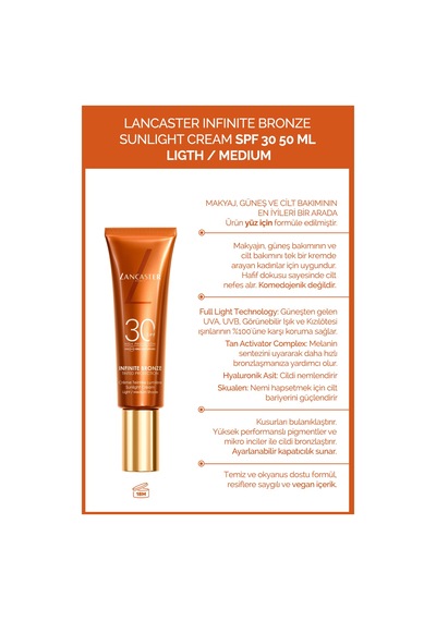 Infinite Bronze Sunlight Cream Spf30 50 Ml Light/medium