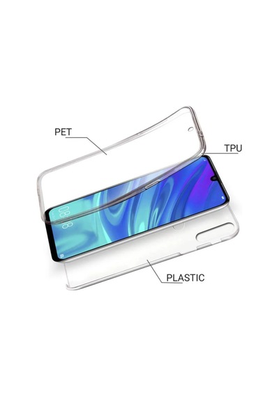 Huawei Y7 Prime 2019 Çift Taraflı Silikon Kılıf Şeffaf