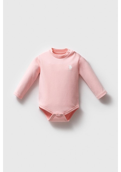 U.s. Polo Assn. Kız Bebek 3'lü Body Set Açık Pembe-1700 Pembe