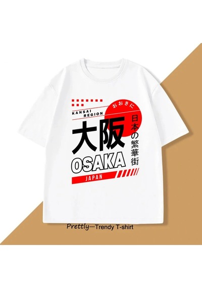 Startmore Beyaz Japon Tarzı Osaka Vintage Sokak Grafik Harajuku A Beyaz