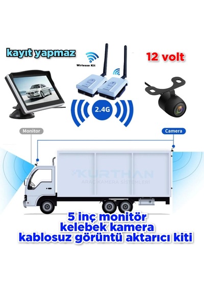 5 İnç Monitör Kablosuz Görüntü Aktarıcı Kit Kelebek Kamera Seti