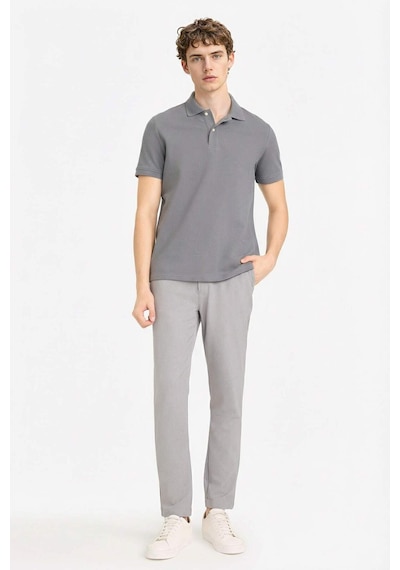 Defacto %100 Pamuk Polo Tişört E9504ax26spgr206 Gri-gr206