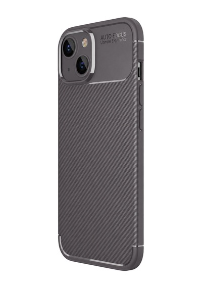 Apple Uyumlu iPhone 15 Kılıf Auto Focus Karbon Kapak - Gri