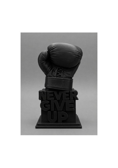 Never Give Up Boks Eldiveni Heykeli Motivasyon Ve Başarı Temalı Dekoratif Biblo
