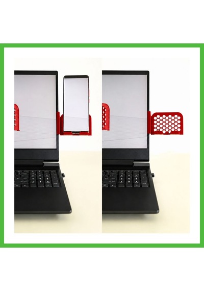 Vaveni 3d Baskı Monitor Telefon Tutucu - Petek Desenli Laptop Kenar Telefon Tutucu-kırmızı Arz