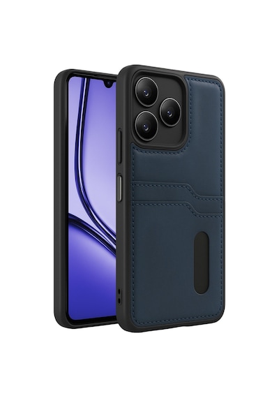 Realme Note 50 4g Kılıf Sara Kartvizitli Deri Kılıf - Lacivert Bz8683140846794