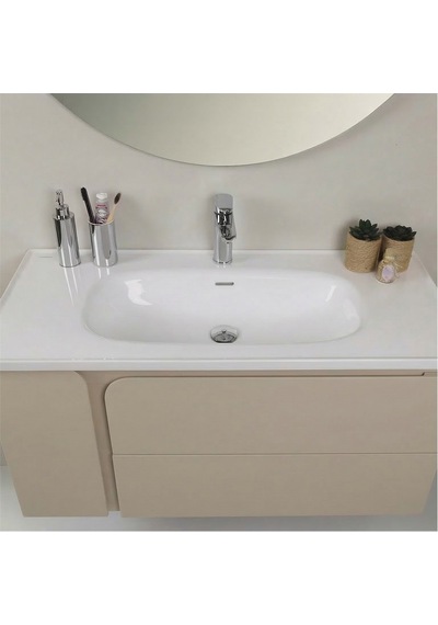 Kobos Future 100 Cm Banyo Dolabı Seti Vanilla Grey Vanilya Kobos Future 100 Cm Banyo Dolabı Seti Vanilla Grey Vanilya
