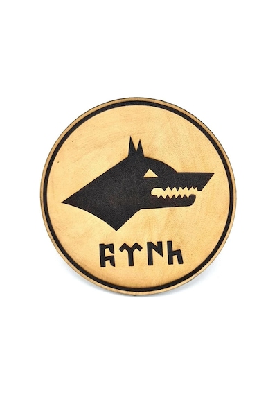 Göktürk Kurt Deri Peç - Arma - Askeri Patch Çok Renkli