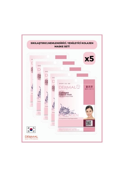 Dermal Sıkılaştırıcı Nemlendirici ve Yenileyici Kollajen Maskesi 5 x 23 G