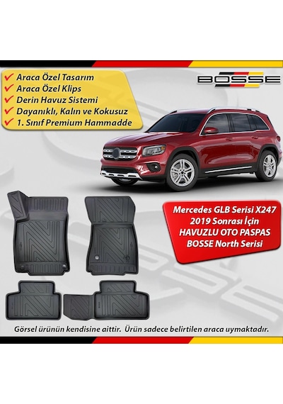 Mercedes Glb Paspas Araca Özel X247 Kasa 2019 Sonrası İçin Derin Havuzlu Paspas Serisi