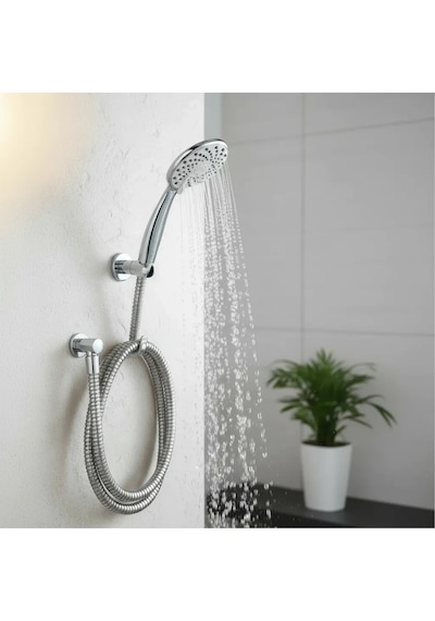 Yağmur Damlama Sistemli Banyo Duş Başlığı Armatürü Fiskiyesi Rekli