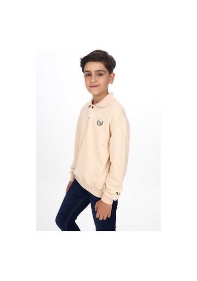 Toontoy Kids Toontoy Erkek Çocuk Baskılı Sweatshirt Bej