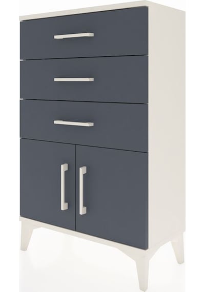 Arges Komodin 3 Çekmeceli 2 Kapaklı 60x30x96 Aytaşı-antrasit Aytaşı