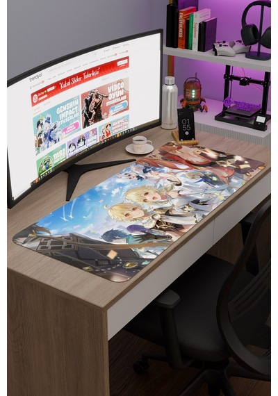 Aether Lumine Genshin Impact Anime Gacha V3 - 90x40 Xxl Gaming Mouse Pad Fare Altlığı