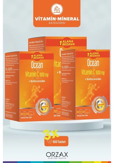 Ocean Vitamin C 1000mg 30+30 Tablet 1 Alana 1 Bedava 60 Tablet 3lü Paket