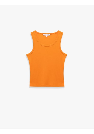 Koton Dar Kesim Bisiklet Yaka Kaşkorse Basic Kolsuz Atlet Turuncu 5sal30183ık Turuncu