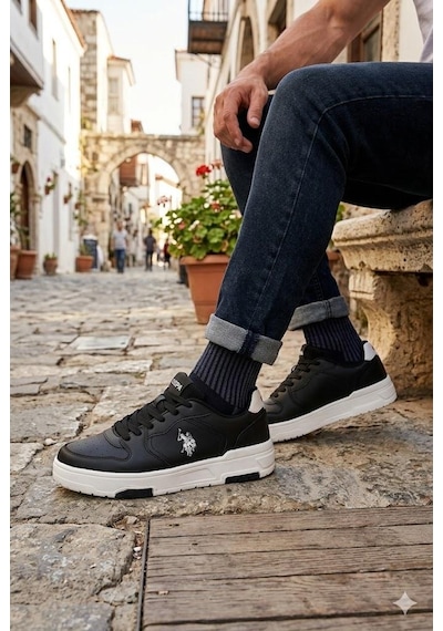 U.s. Polo Assn. Andy 6fx Rahat Hafif Sneaker Erkek Ayakkabı Siyah - Beyaz