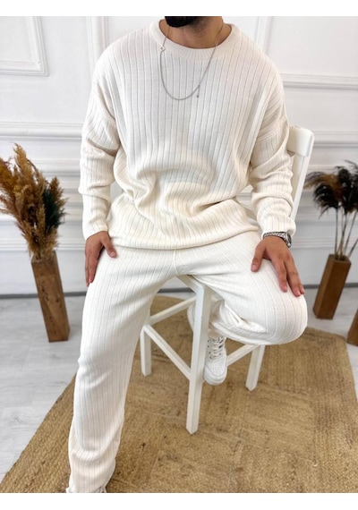 Uzun Kollu Tişört Fitilli Örme Triko Yumuşak Dokulu Tüylenmez Pamuklu Kazak Sweatshirt Beyaz Uzun Kollu Tişört Fitilli Örme Triko Yumuşak Dokulu Tüylenmez Pamuklu Kazak Sweatshirt Beyaz