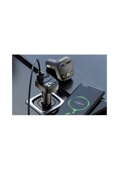 Bluetooth Araç Kiti Fm Transmitter Ve 2.1a Hızlı Şarj Cihazı - Eller Serbest Görüşme