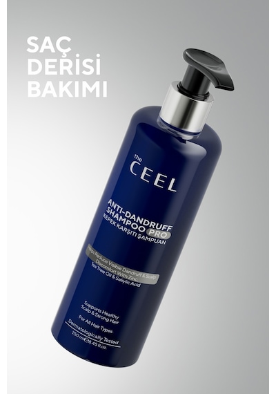 The Ceel Kepek Karşıtı ve Saç Derisi Bakımına Yardımcı Şampuan Zinc, Salisilik Asit ve Çay Ağacı Yağı 250 ML