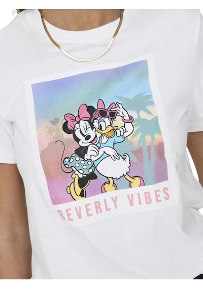 Only Kadın T-shirt Dısney Lıfe Mınnıe 15322575 Beyaz