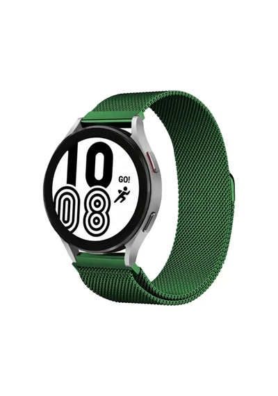 Samsung Galaxy Watch 4 Metal Mıknatıslı Kordon - Haki Yeşil Ahşap