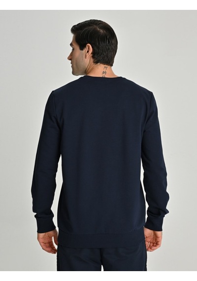 Galatasaray Fenerbahçe Tribün Uv Baskılı Tek Renk Logolu Erkek Sweatshirt Lacivert