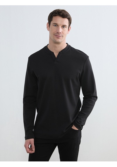 Lcwaıkıkı Classic Siyah Bisiklet Yaka Erkek Sweatshirt