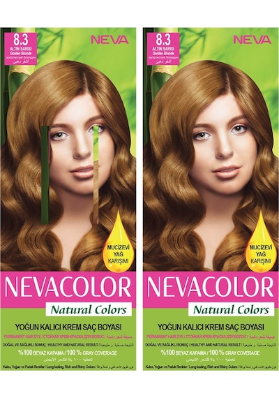 Neva Color Natural Color Saç Boyası 8.3 Altın Sarısı 2'li Set
