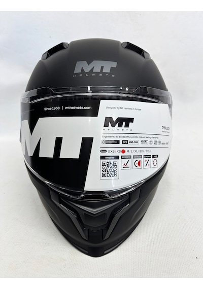 Mt Braker Sv Pure A1Şefaf Vizörlü İç Güneş Vizörlü Kask Mat Siyah