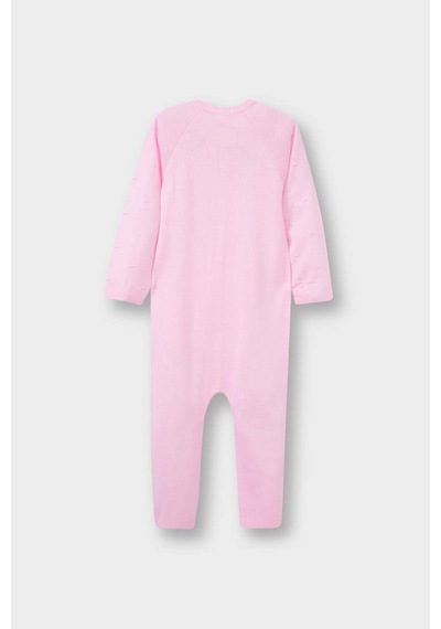 Defacto Kız Bebek Yenidoğan Triko Uzun Kollu Tulum F3225a525wnpn364 Pembe