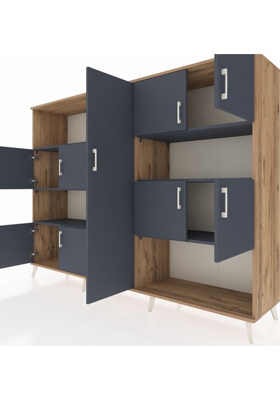 Hyperion Dolap 10 Raflı 9 Kapaklı 220x44x163 Çam-antrasit Çam-antrasit Hyperion Dolap 10 Raflı 9 Kapaklı 220x44x163 Çam-antrasit Çam-antrasit